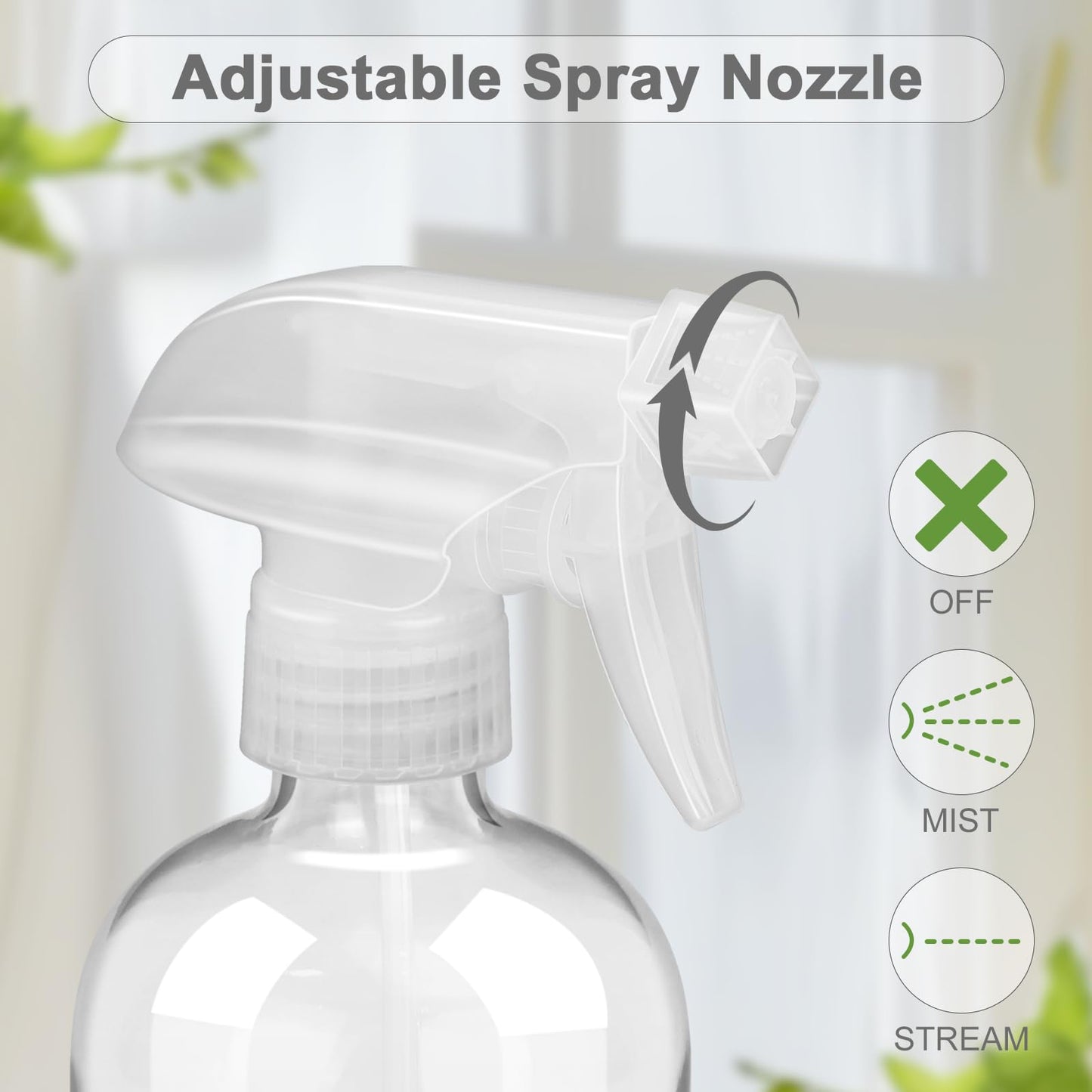 Worldgsb 2 Pack Glass Spray Bottles with Silicone Sleeve, 16 oz Empty Refillable Containers with Adjustable Spray Nozzles, Spray Bottles for Hair, Cleaning Solutions and Plants Purple