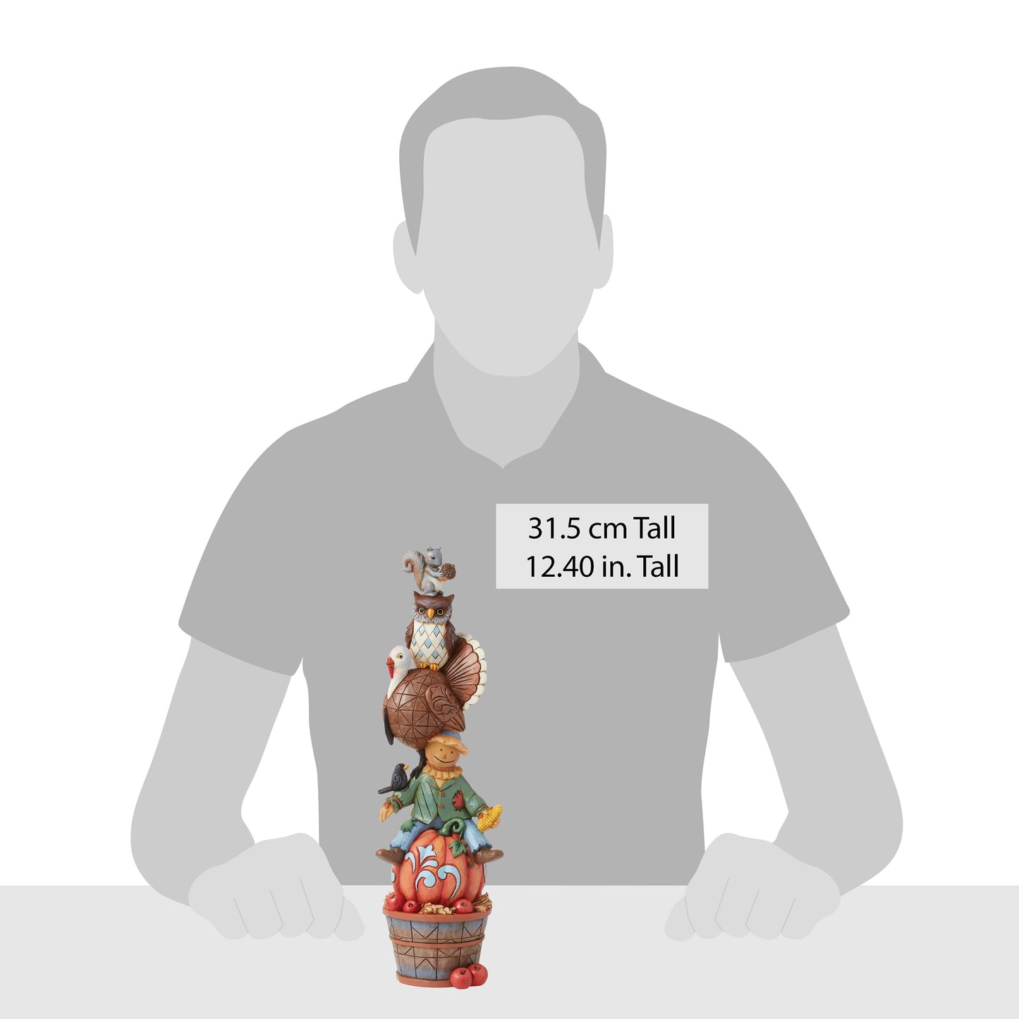 Enesco Jim Shore Heartwood Creek Thanksgiving Harvest Critters Stacked Figurine, 11.22 Inch, Multicolor