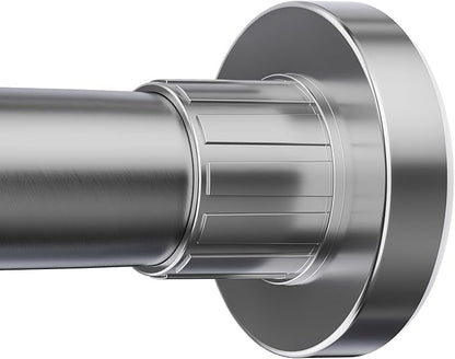 Ausemku Shower Curtain Rod 32-80 Inch Adjustable - 1 Inch Diameter Heavy Duty No drill Spring Tension Shower Rod, Non-Slip Rustproof Telescopic Rod for Bathroom, Nickel
