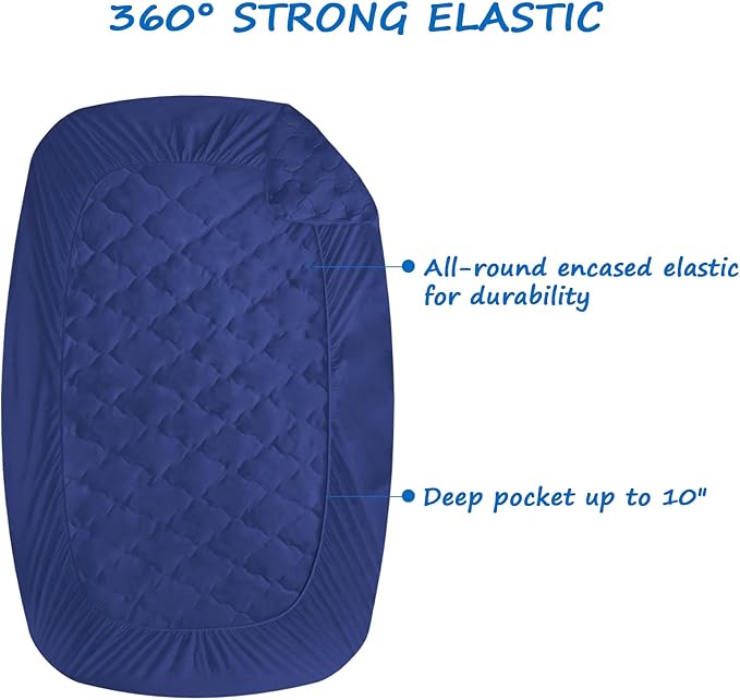 Cot Mattress Pad Protector Waterproof, Quilted Cot Size Mattress Cover 30" X