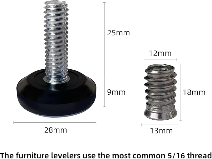 5/16" Threaded Leveling Feet Screw On