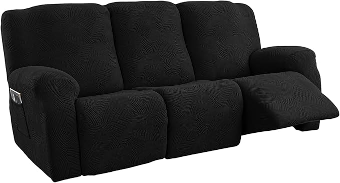 5-Piece Recliner Sofa Covers, Stretch Geometric Strokes Jacquard Recliner Sofa