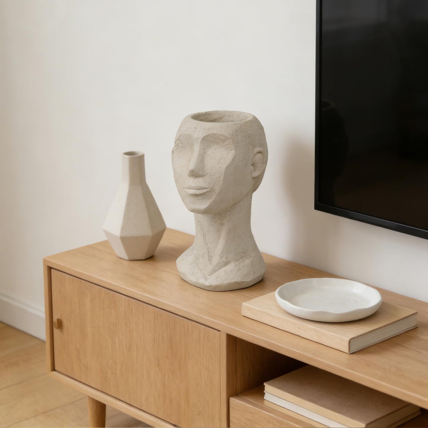 LC LCdecohome Face Vases Flowers Bust Planter - Greek Statue Flower Vase for Home Roman Décor Living Room Grecian Bust Pot Head Planters Indoor Unique Planters for Indoor Plants 6.5 * 5.9 * 9.8 Inch