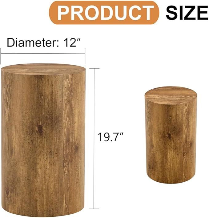 Round Side Table, End Table Living Room Table, Sofa Couch Bedside Table