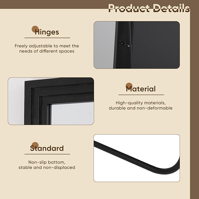 Full Length Mirror, Oversized Stand Up Mirrors Large Wall Mirrors, Wall Mounted