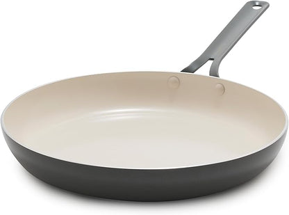 GreenPan Nova 12” Nonstick Frying Pan Skillet, PFAS-Free Ceramic Cookware, Durable Fast Heating, Induction Ready, Omelet & Eggs, Oven Safe to 600F, Dishwasher Safe, Slate Gray