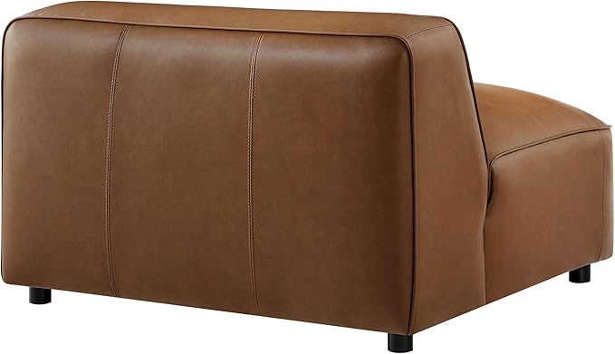 Modway Auren Vegan Leather Modular Armless Chair in Coffee