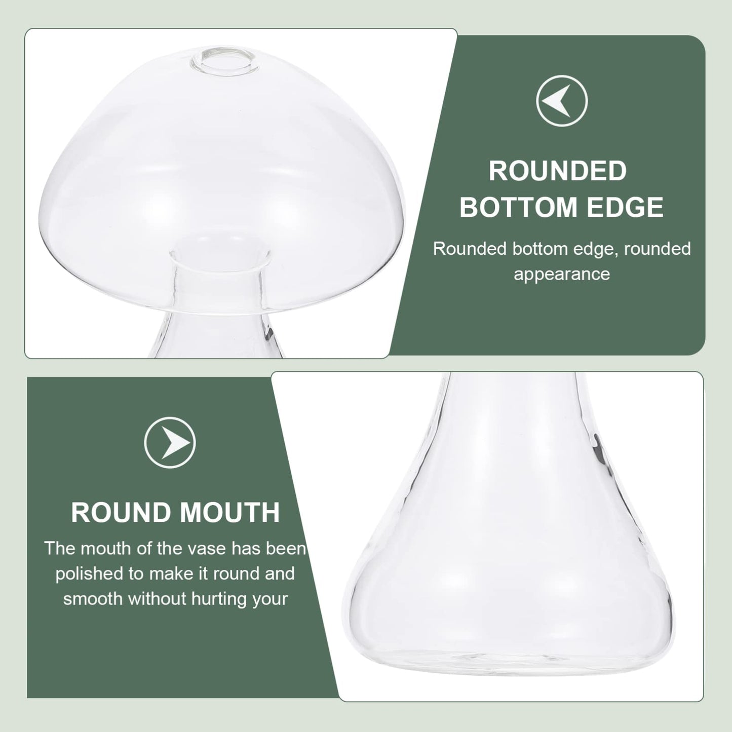 NOLITOY Mushroom Glass Mushroom Shaped Jar Mushroom Shaped Glass Vase Hydroponic Plant Vase Terrarium Vase for Home Office Living Room Mushroom Glass Clear Vases