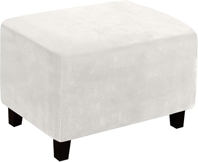 Ottoman Cover, Stretch Rectangle Velvet Ottoman Slipcovers of Foot Stool