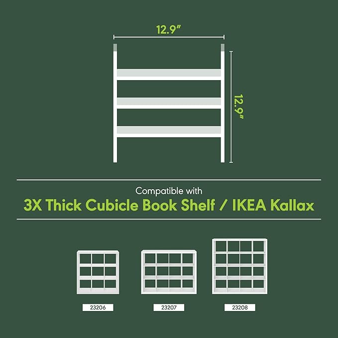 Furinno Cubicle Cube Insert, 3-Shelf Cube Organizer, 3-Tier Shelf Accessory