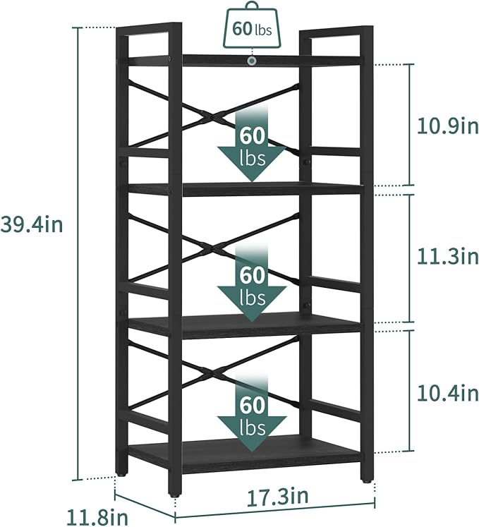 Yoobure 4 Tier Bookshelf