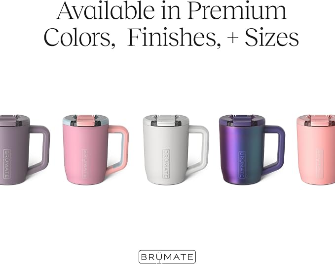 BrüMate Müv - 15oz 100% Leak Proof Insulated Coffee Mug with Handle & Lid - Stainless Steel Coffee Travel Mug - Double Walled Coffee Cup (Matte Black)
