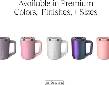 BrüMate Müv - 15oz 100% Leak Proof Insulated Coffee Mug with Handle & Lid - Stainless Steel Coffee Travel Mug - Double Walled Coffee Cup (Guava)