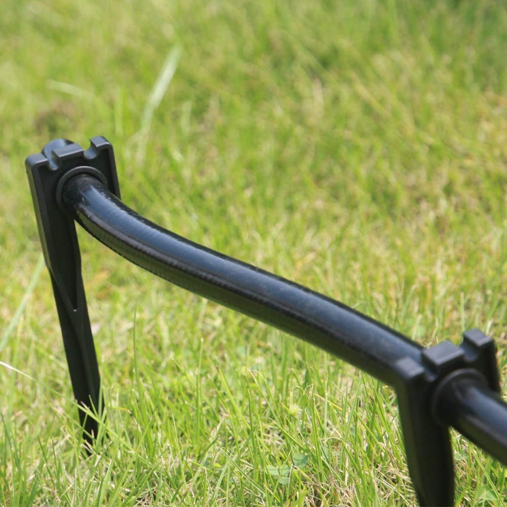 28PCS Soaker Hose Stakes Garden Hose Stake Hose Holder Stake Hose Guide Stake Water Hose Stake1/2inch 1/4inch 5/32inch Black