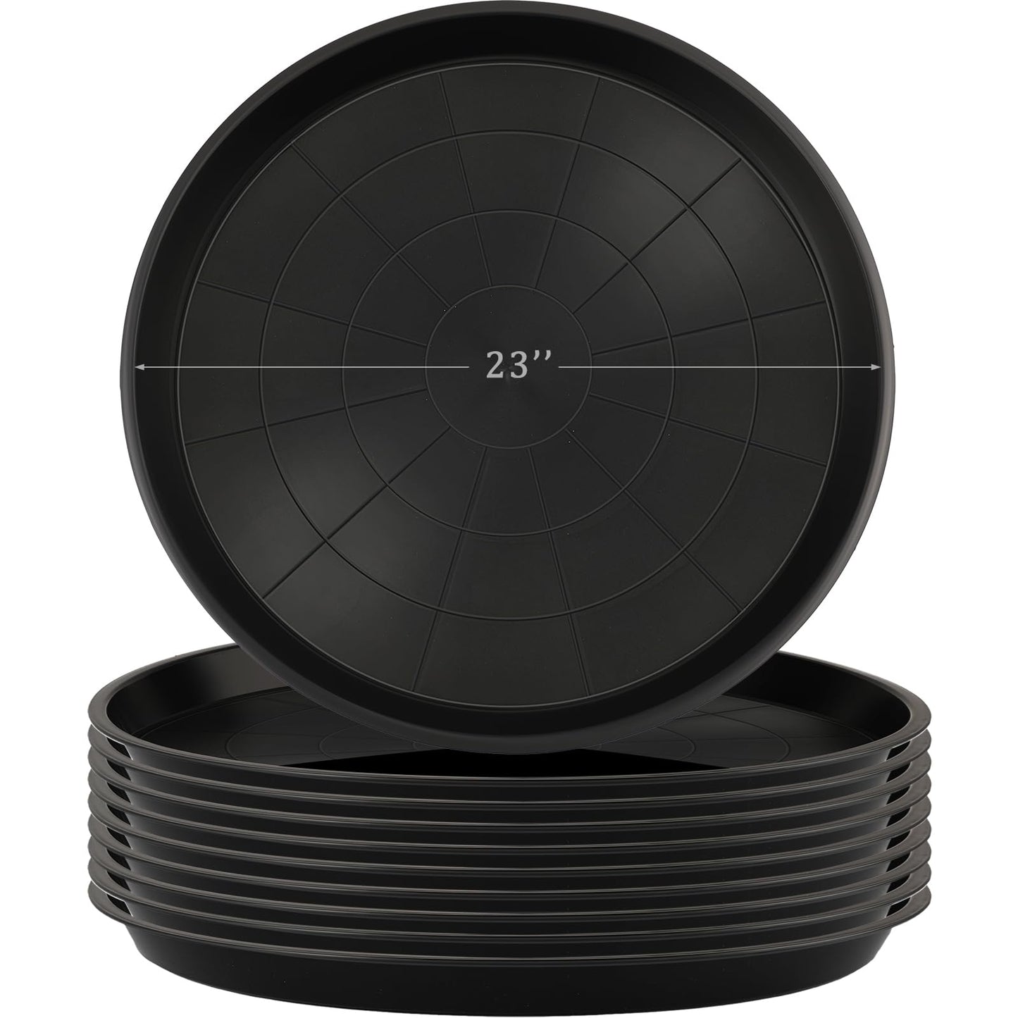 Eccliy 10 Packs 23 Inch Plastic Large Plant Saucers Heavy Duty Planter Trays Jumbo Flower Pot Saucers Plastic Water Trays for Indoors and Outdoors