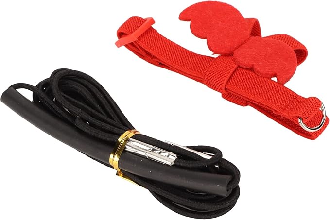 Zerodis Pet Bird Harness Leash, Lightweight Bird Flying Harness Anti Bite Bird Harness Leash for Parrots Pigeons Lovebird Red