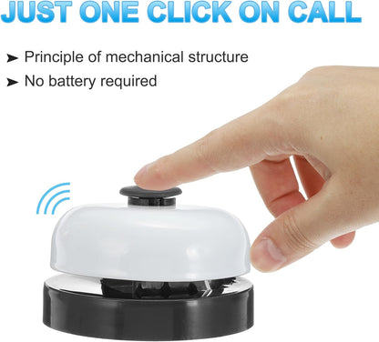 PATIKIL 4 Pcs Desk Call Bell 2.5" Dia with Metal Anti-Rust Construction Black/White