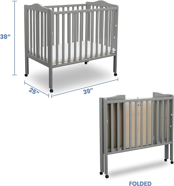 Delta Children Folding Portable Mini Baby Crib