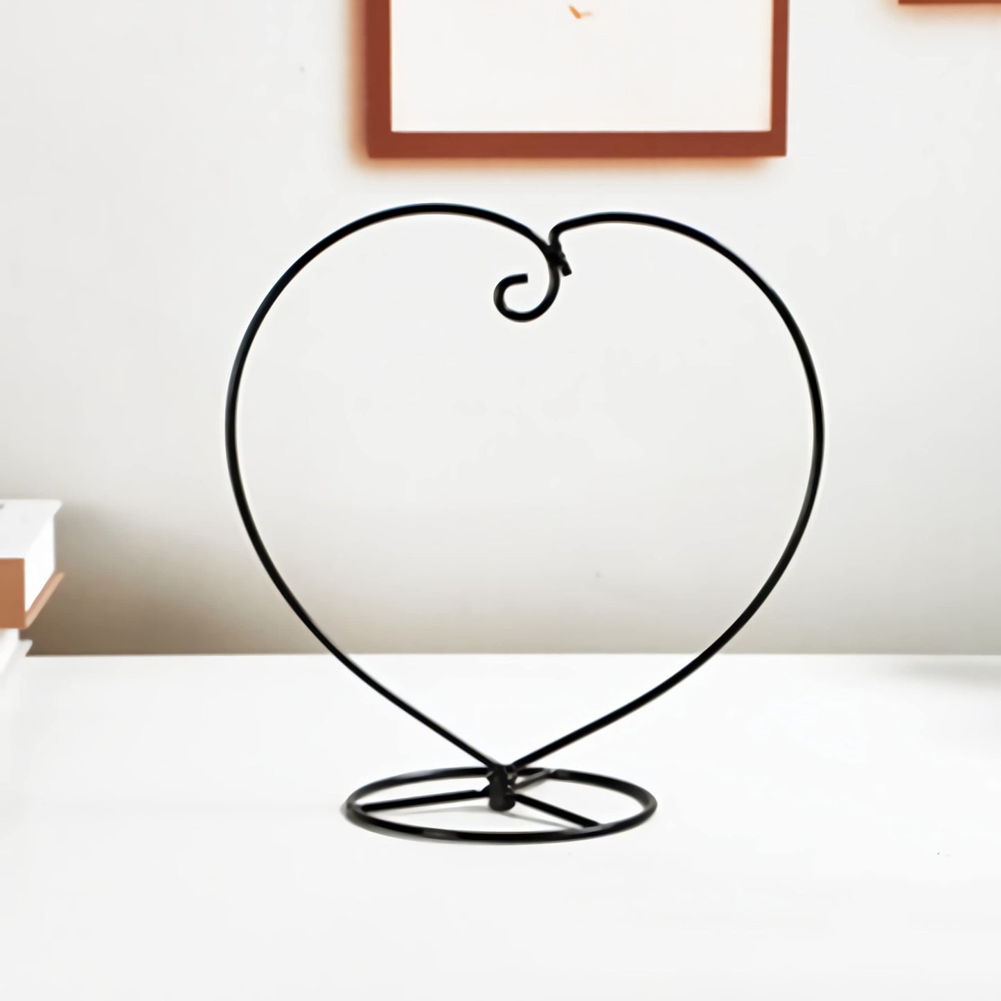 Aebor Ornament Display Stand, Heart Shaped Iron Hanging Stand Rack Holder for Home Wedding Decoration, Hanging Glass Globe and Witch Ball(Without Glass Bottle) (5pcs Heart Shaped)