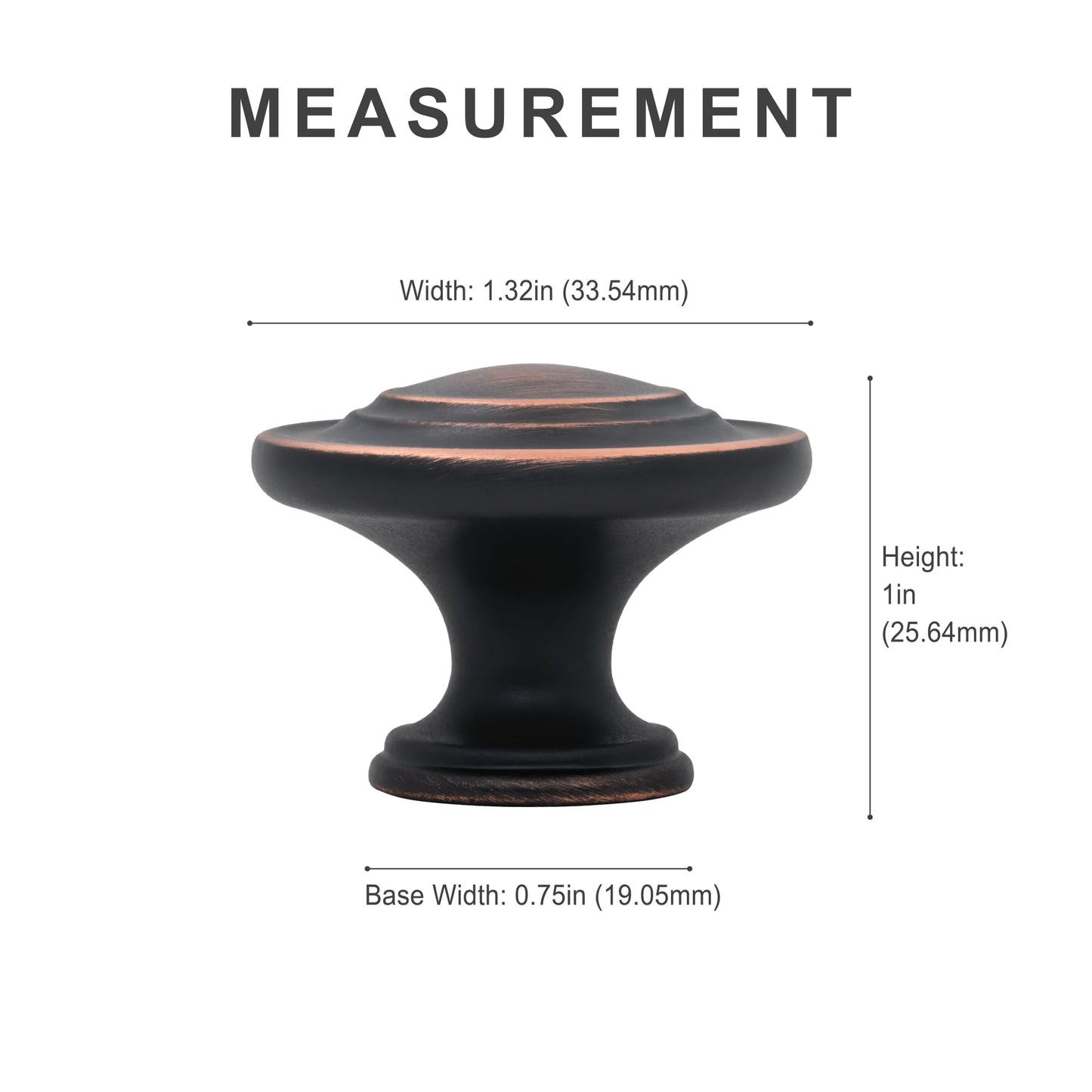 HESTIA HARDWARE 10 Pack | 1.32inch Oil Rubbed Bronze Cabinet Knobs | Oil Rubbed Bronze Cabinet Pulls | Bronze Cabinet Knobs Dresser Knobs and Drawer Knobs (Z4.10.O)