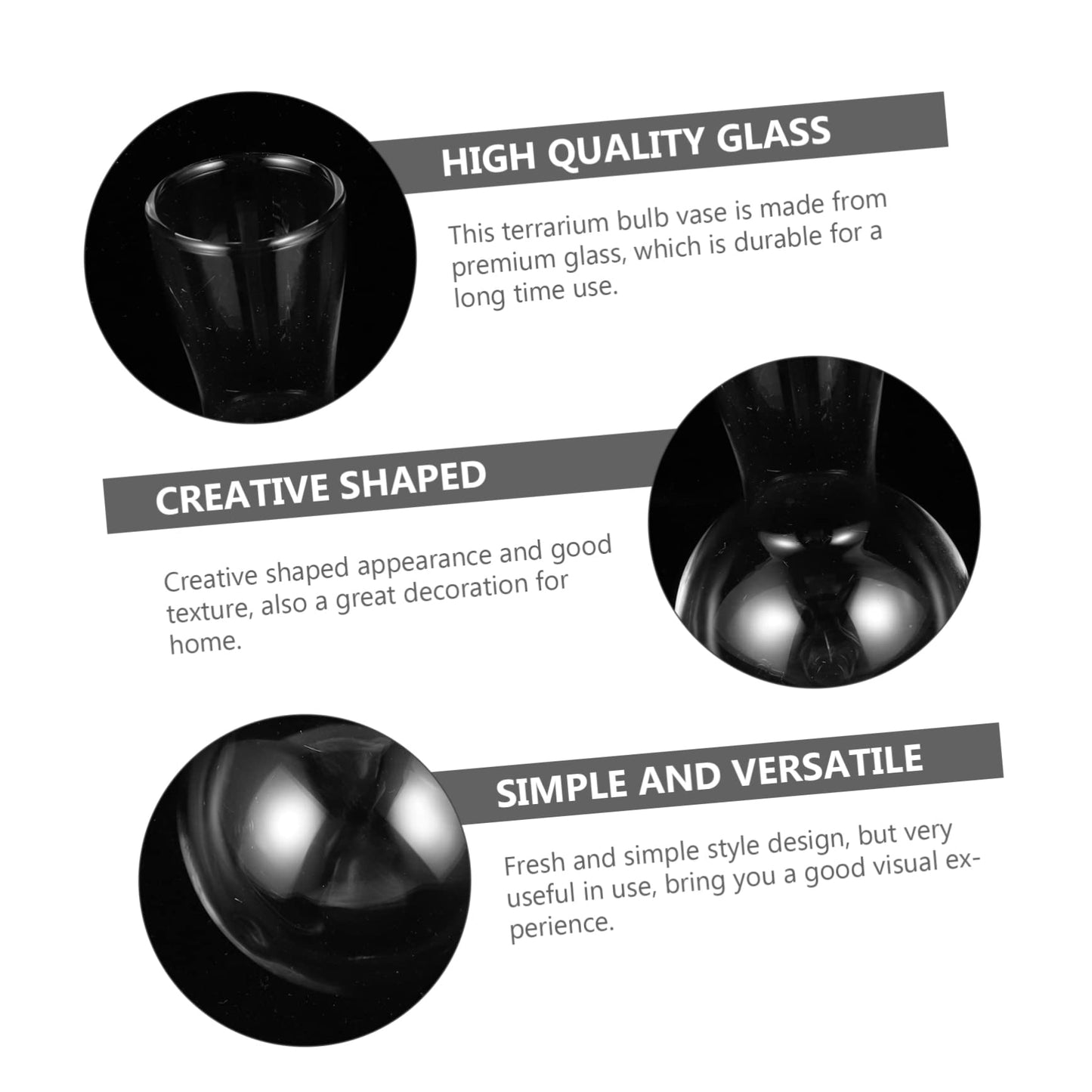 ifundom 2pcs Hydroponic Glass Bulb Vases for Indoor Plants Self-Watering Feature Terrarium Decorative Flower Pots for Home Decor