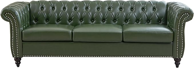 Mid-Century Sofa Chair, Faux Leather Accent Chair