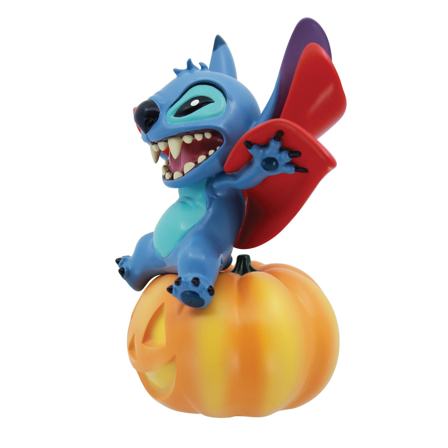 Enesco Disney Showcase Lilo and Stitch Wearing Vampire Costume on Pumpkin Figurine, 5.5 Inch, Multicolor