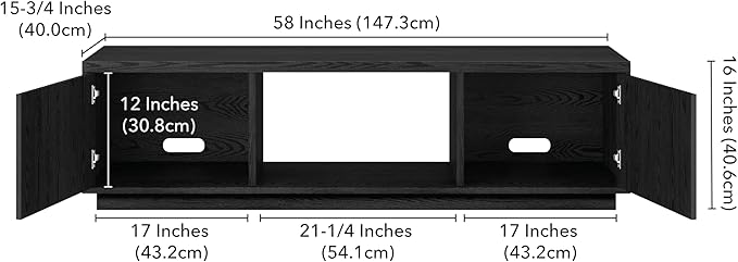 Henn&Hart Fluted TV Stand for TVs up to 65"