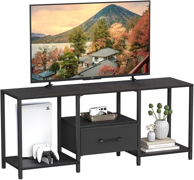 JARHETUN TV Stand with Fabric Drawer