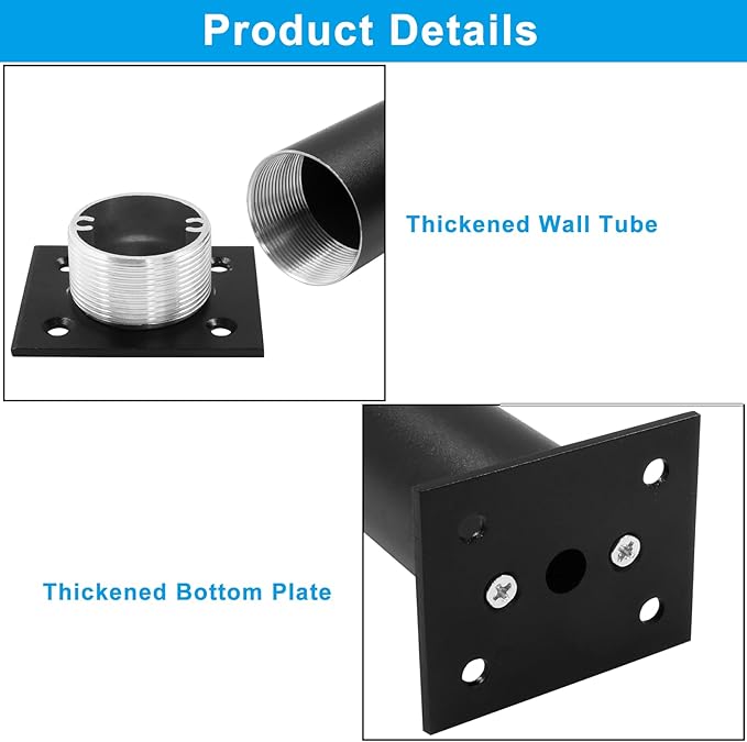 Set of 4 Aluminum Alloy Furniture Legs 12 Inch Height, 1.5 Inch Diameter