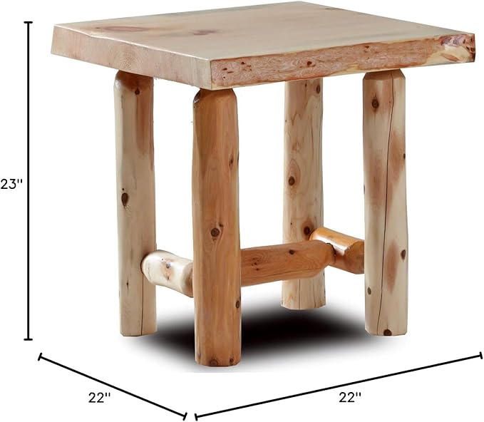 Log Pine and Cedar End Table