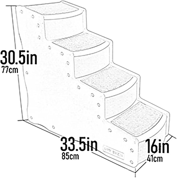 Pet Gear Easy Step IV Pet Stairs, 4 Step for Cats/Dogs, Removable Washable Carpet Treads, for Pets Up to 150lbs, No Tools Required, Available in 4 Colors