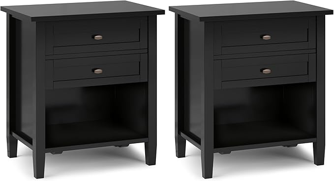SIMPLIHOME Warm Shaker Solid Wood 24 inch Wide Transitional-Style Bedside