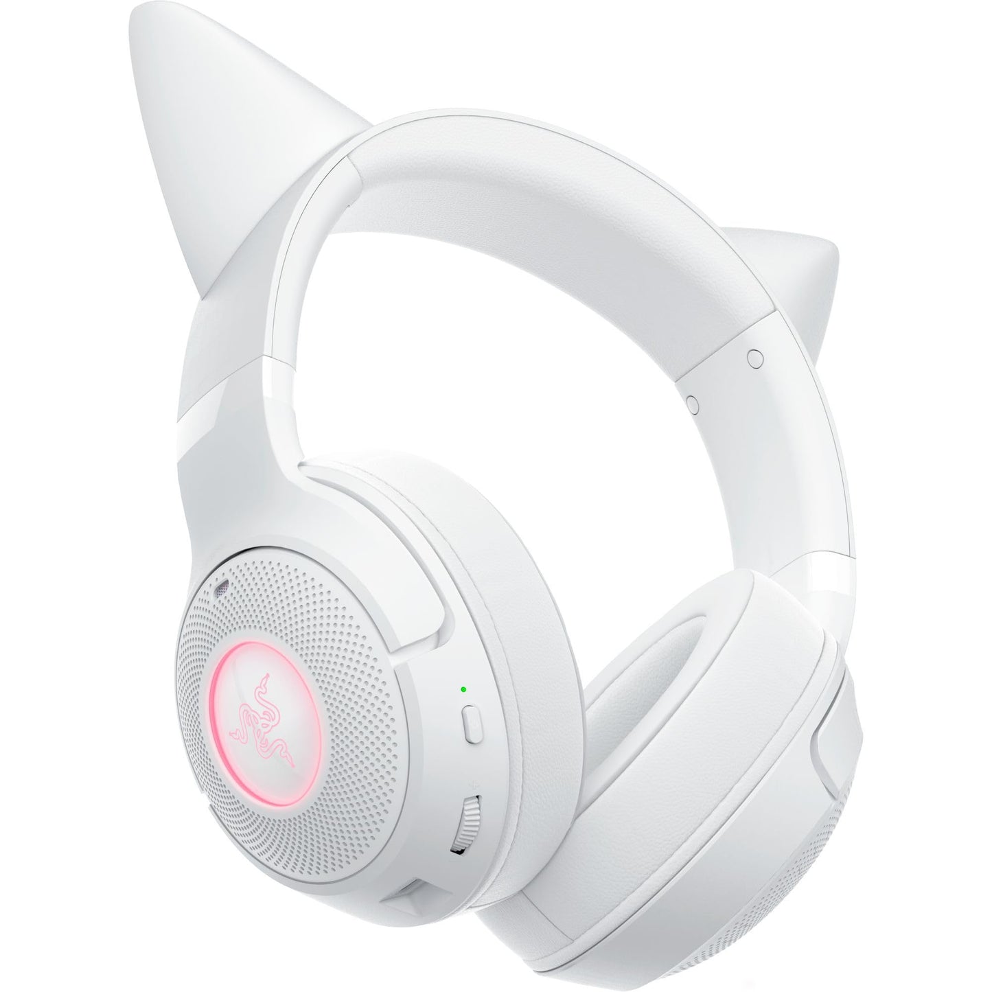 Razer Kraken Kitty V2 BT Wireless RGB Headset: Chroma RGB Kitty Ears & Earcups - Bluetooth 5.2-40 mm Drivers - Noise-Cancelling Mics - Lightweight - 40 Hr Battery w/Type C Charging - White