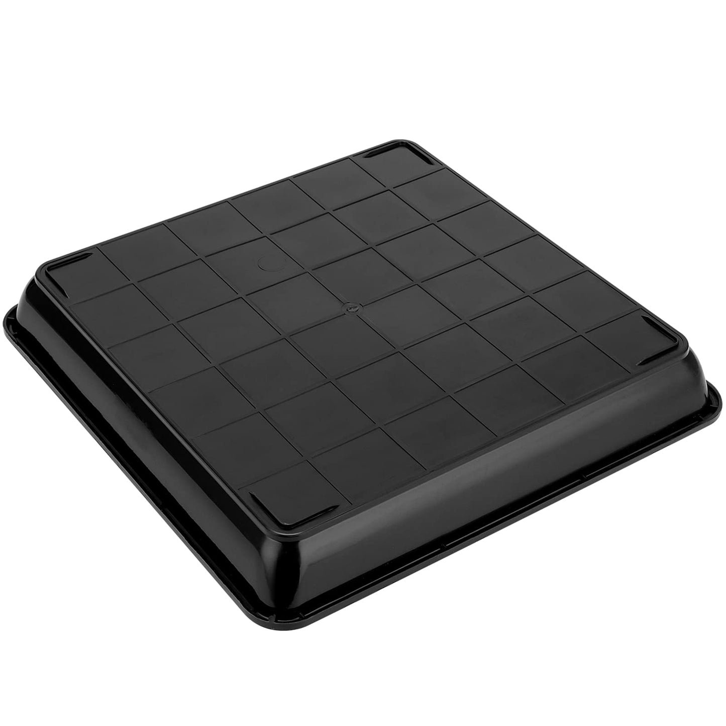 JOIKIT 10 PCS 10 x 10 Inch Square Plant Saucer, Plastic Plant Saucer Drip Tray, Square Flower Pot Tray for Indoors and Outdoor Plant Pots, 1.38 Inch Deep, Black