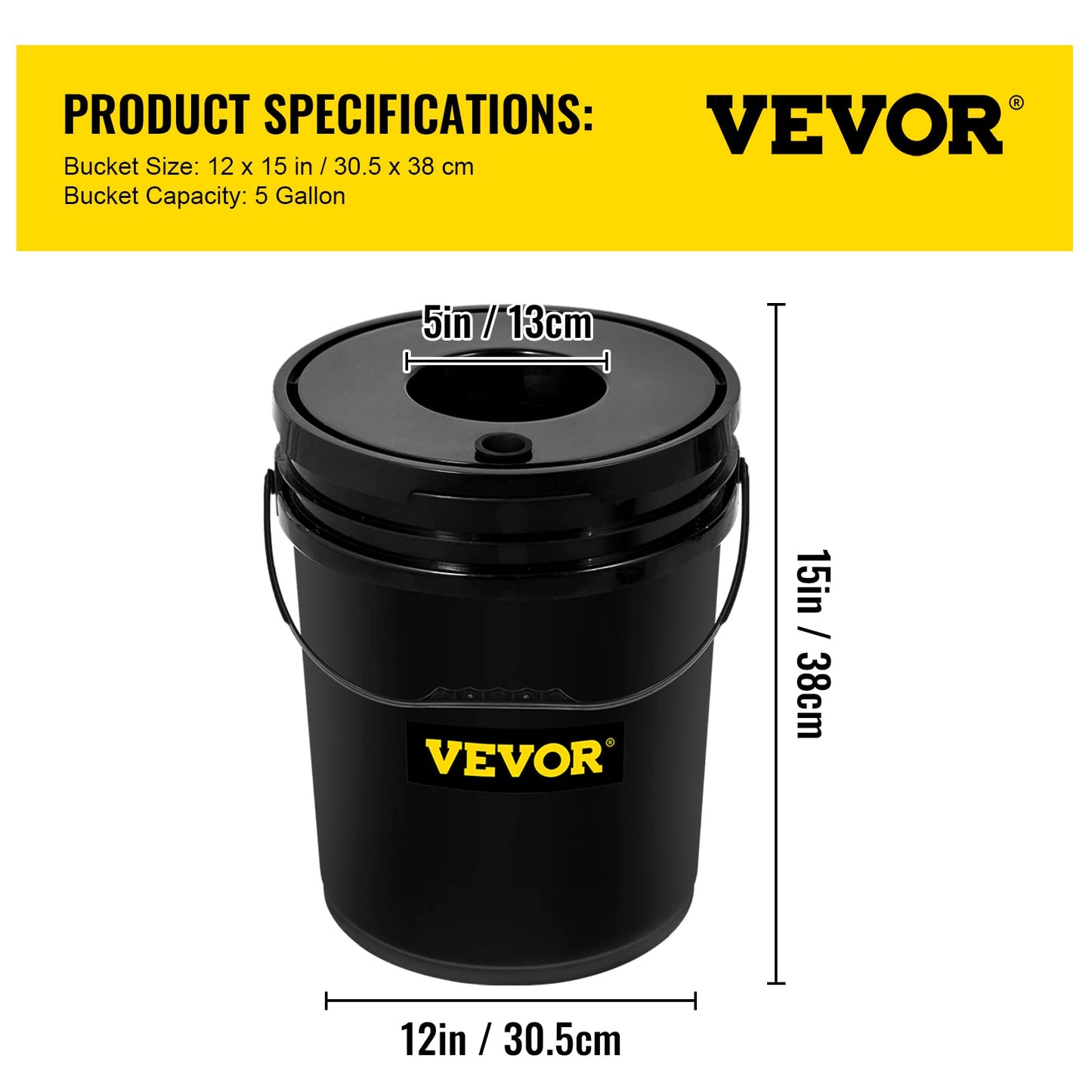 VEVOR DWC Hydroponic System, 5 Gallon 4 Buckets, Deep Water Culture Growing Bucket, Hydroponics Grow Kit with Pump, Air Stone and Water Level Device, for Indoor/Outdoor Leafy Vegetables