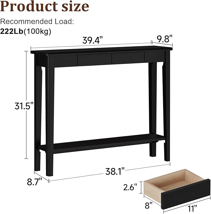 AQIMUELE Wood Console Table