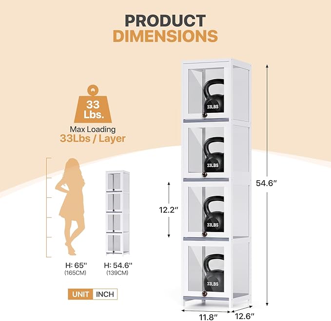 Magshion Display Cabinet, 4-Tier Corner Shelf