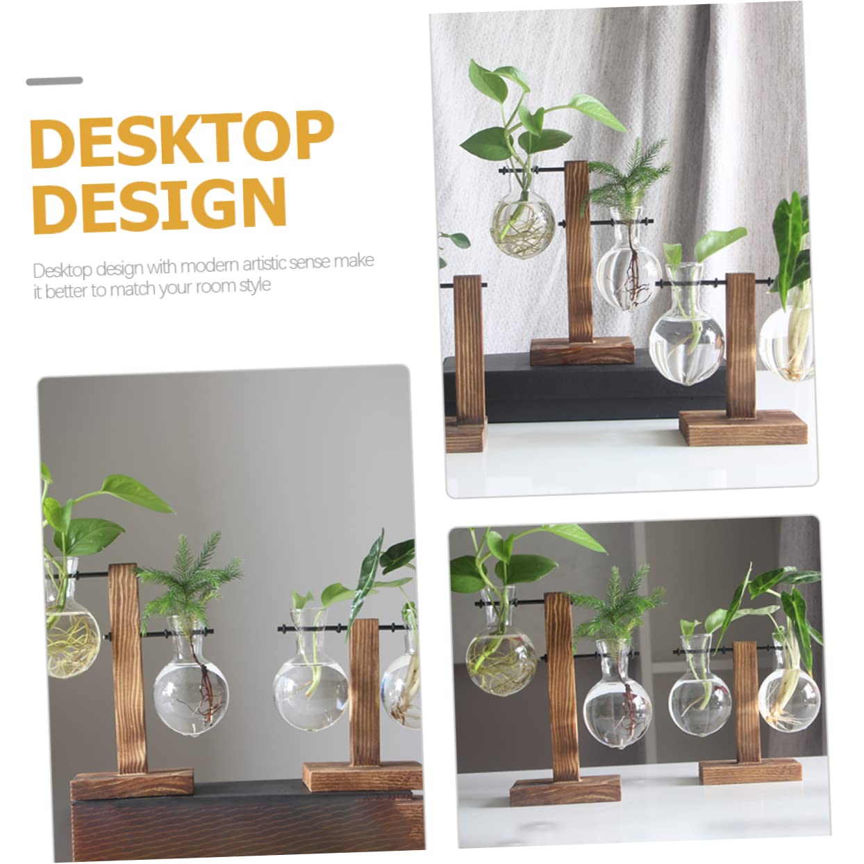 BESPORTBLE 1set Hydroponic Plant Vase Desktop Terrarium for Home Office Decoration Easy to Install Premium Glass for Floral Arrangement