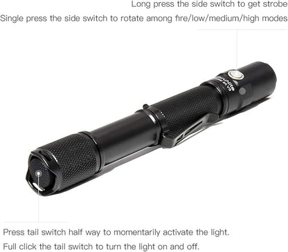 ThruNite Archer 2A V3 LED Flashlight, High Lumens AA Flashlight, IPX8 Waterproof Dual Switch Bright Flashlight for Hiking Emergency Power Outage - Cool White