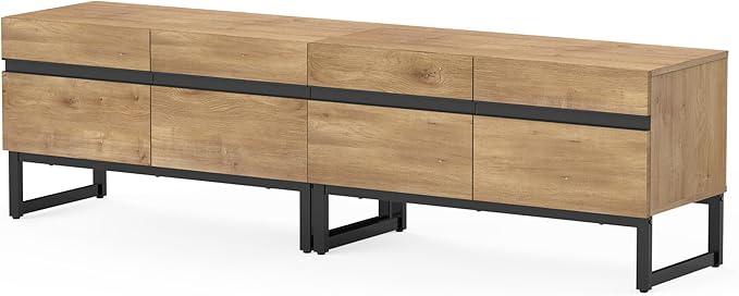 WAMPAT Modern TV Stand for 50-75 Inch TVs, Wood Entertainment Center