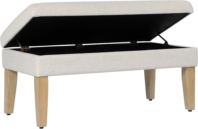 Homepop Home Decor | Upholstered Decorative Storage Ottoman Bench | Ottoman