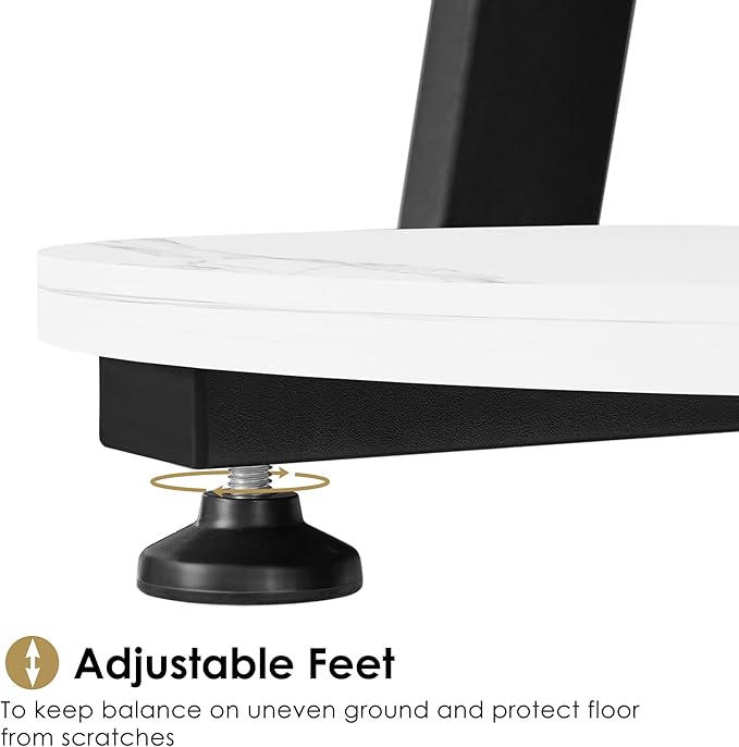 BEWISHOME Round End Table Marble Side Table