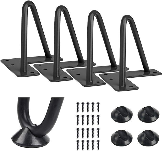 SMARTSTANDARD 4 Inch Heavy Duty Hairpin Furniture Legs, Metal Home DIY Projects
