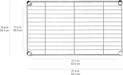 Amazon Basics 4-Shelf Steel Wire Storage Shelves for Garage, Adjustable Metal Shelving Unit, 200 lbs Per Shelf, 23.2" W x 48" H x 13.4" D, Black | Sturdy
