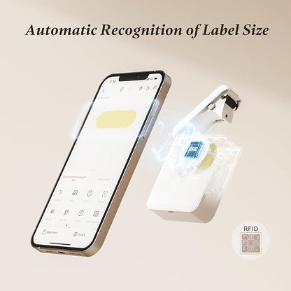 NIIMBOT Label Maker Machine Bluetooth Label Printer for School Home Office Organization, Wireless Mini Labeler D110 Upgraded Version, Label Machine with 3 Labels, White