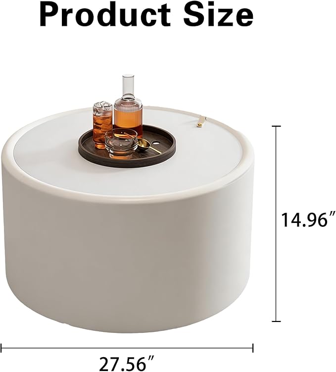 SSLine Set of 2 White Round Nesting Coffee Tables