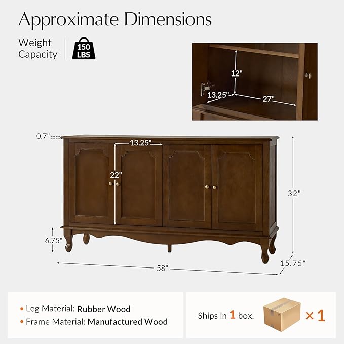 HULALA HOME Sideboard Buffet Cabinet