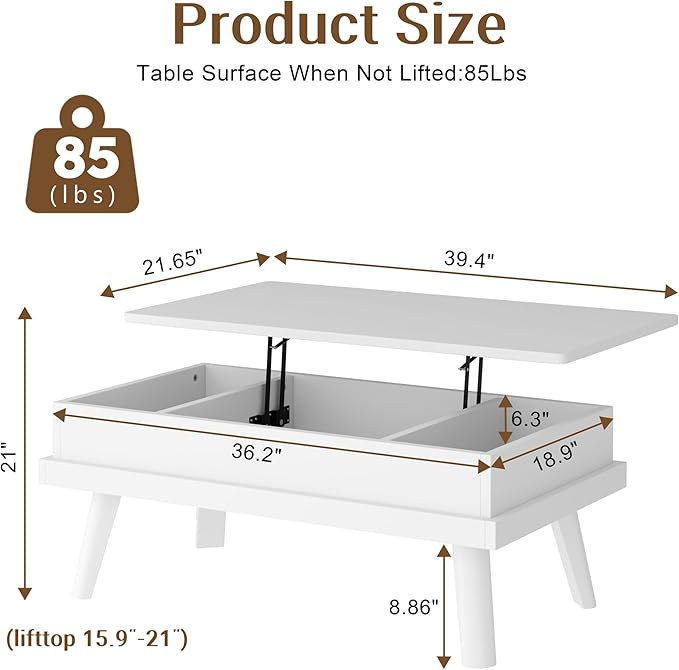 Shintenchi Coffee Table, Lift Top Coffee Table