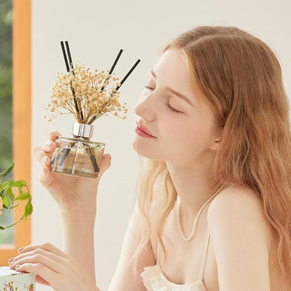 COCODOR Preserved Real Flower Reed Diffuser/Lemon Eucalyptus / 6.7oz(200ml) / 2 Pack/Reed Diffuser Set, Oil Diffuser & Reed Diffuser Sticks, Home Decor & Office Decor, Fragrance and Gifts